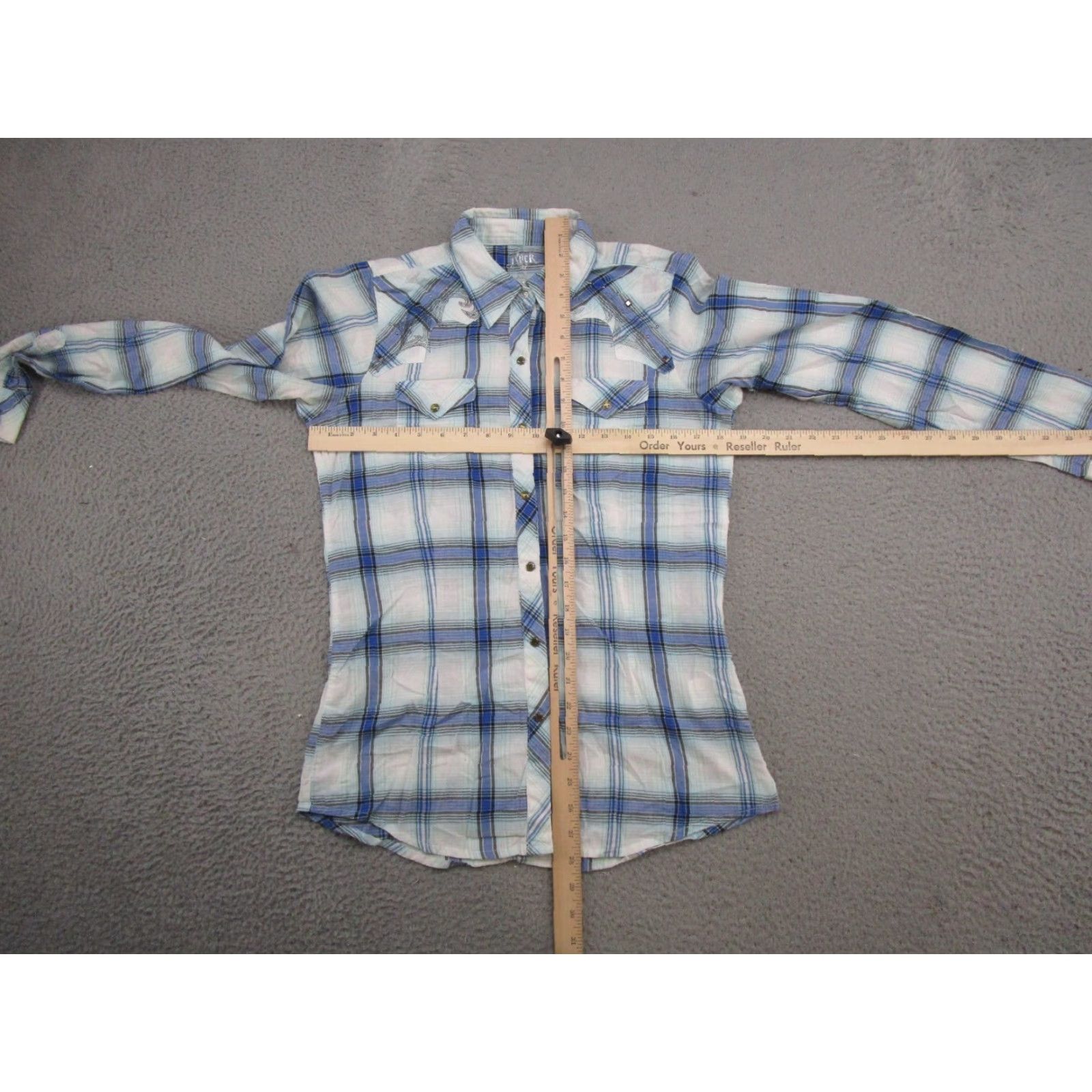 Wrangler WRANGLER SHIRT ROCK 47 Women's Plaid Western Pearl Snap Embroidered Size M Size M / US 6-8 / IT 42-44 - 4 Thumbnail