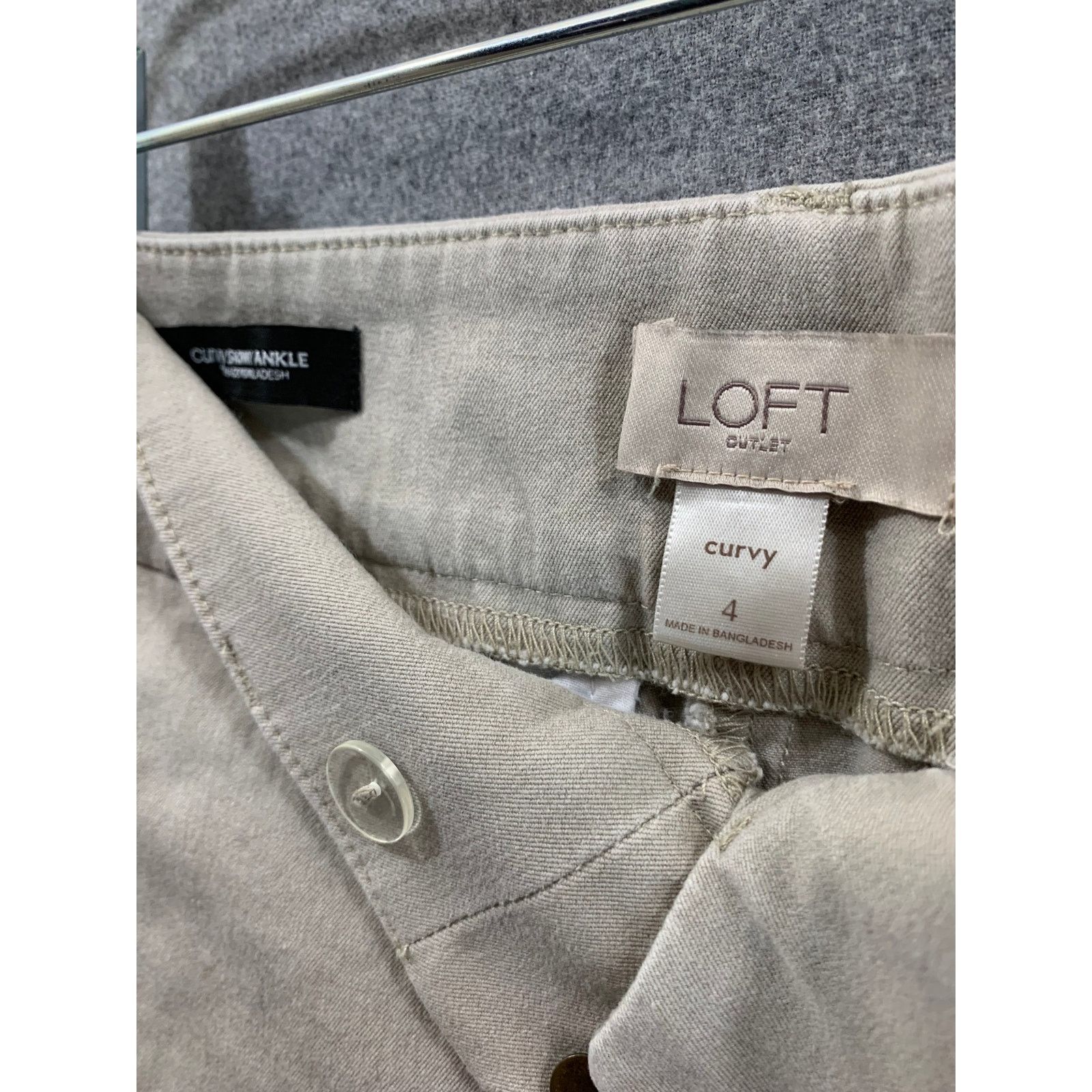 Loft LOFT Women's Pants Size 4 Cream / Brown Size 27" / US 4 / IT 40 - 3 Thumbnail