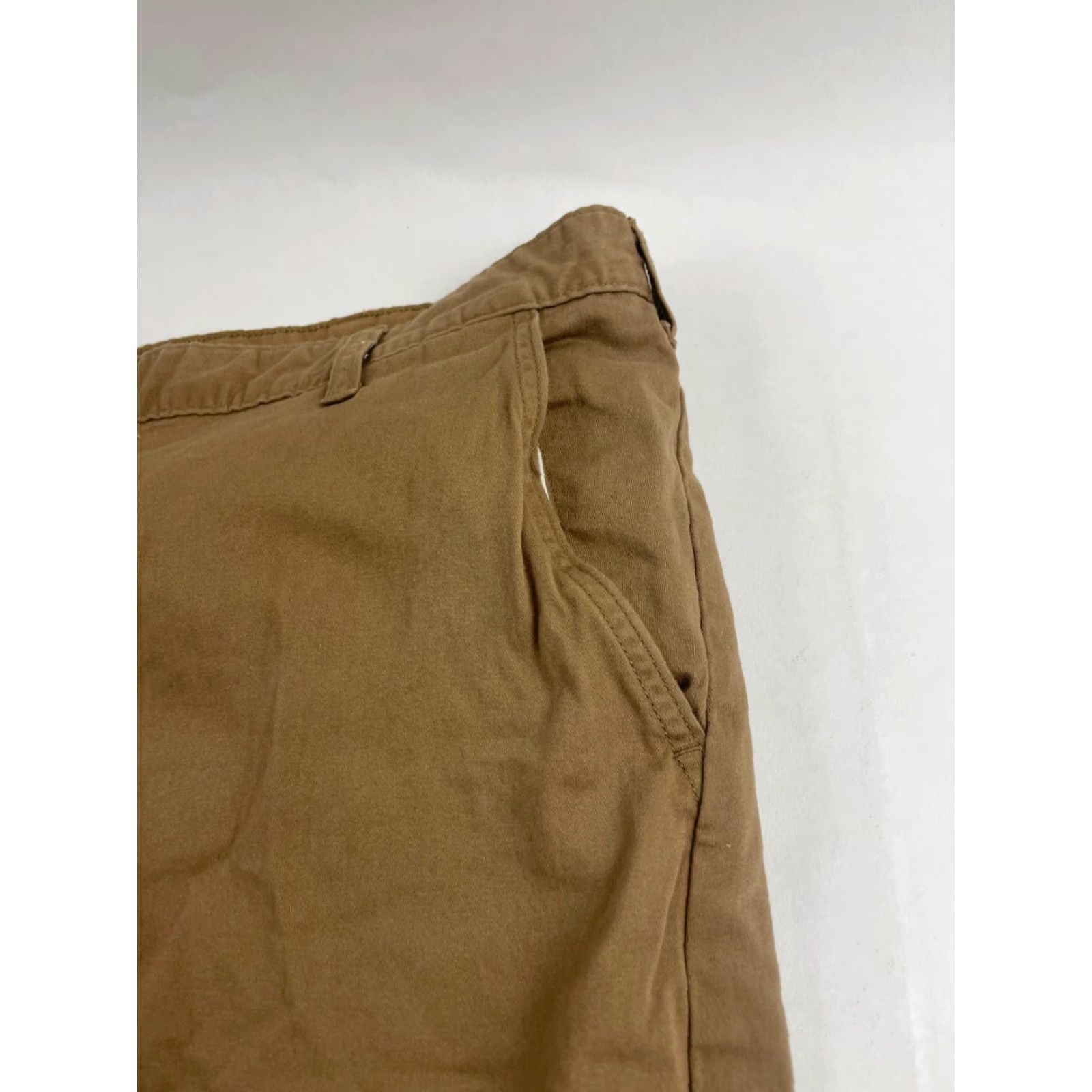 George George Chino Shorts Men's 42 Brown Flat Front Back Pockets Casual, Travel Cotton Spandex Regular Waist 42 Mens Chino Shorts Brown Pockets Size US 42 / EU 58 - 4 Thumbnail