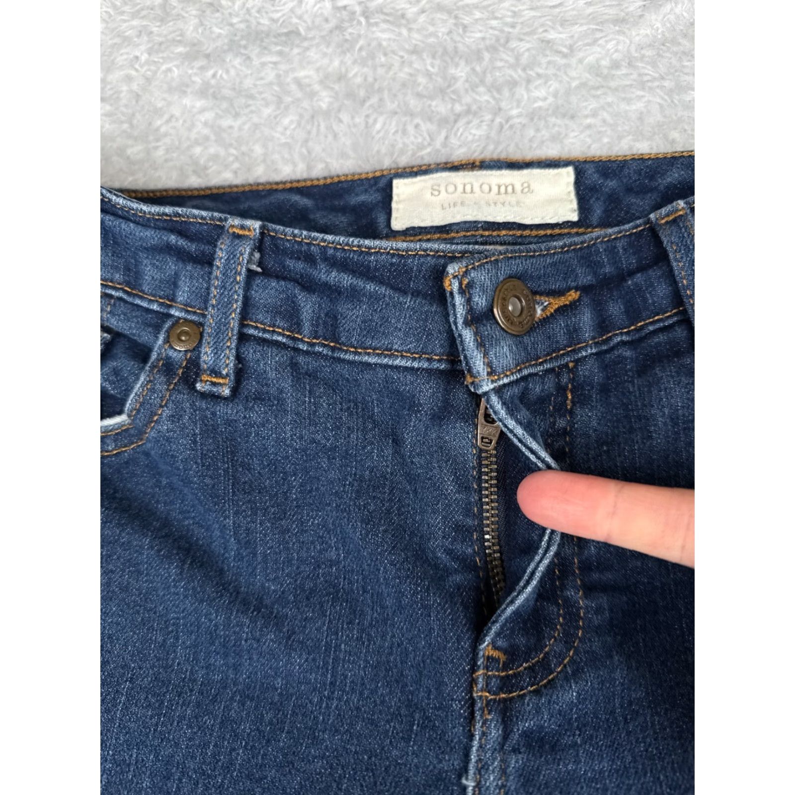 Denime VINTAGE Sonoma Women’s Bootcut Jeans 8 Regular Mid Rise Dark Blue Cotton Stretch Inseam 27" Size 30" / US 8 / IT 44 - 5 Thumbnail