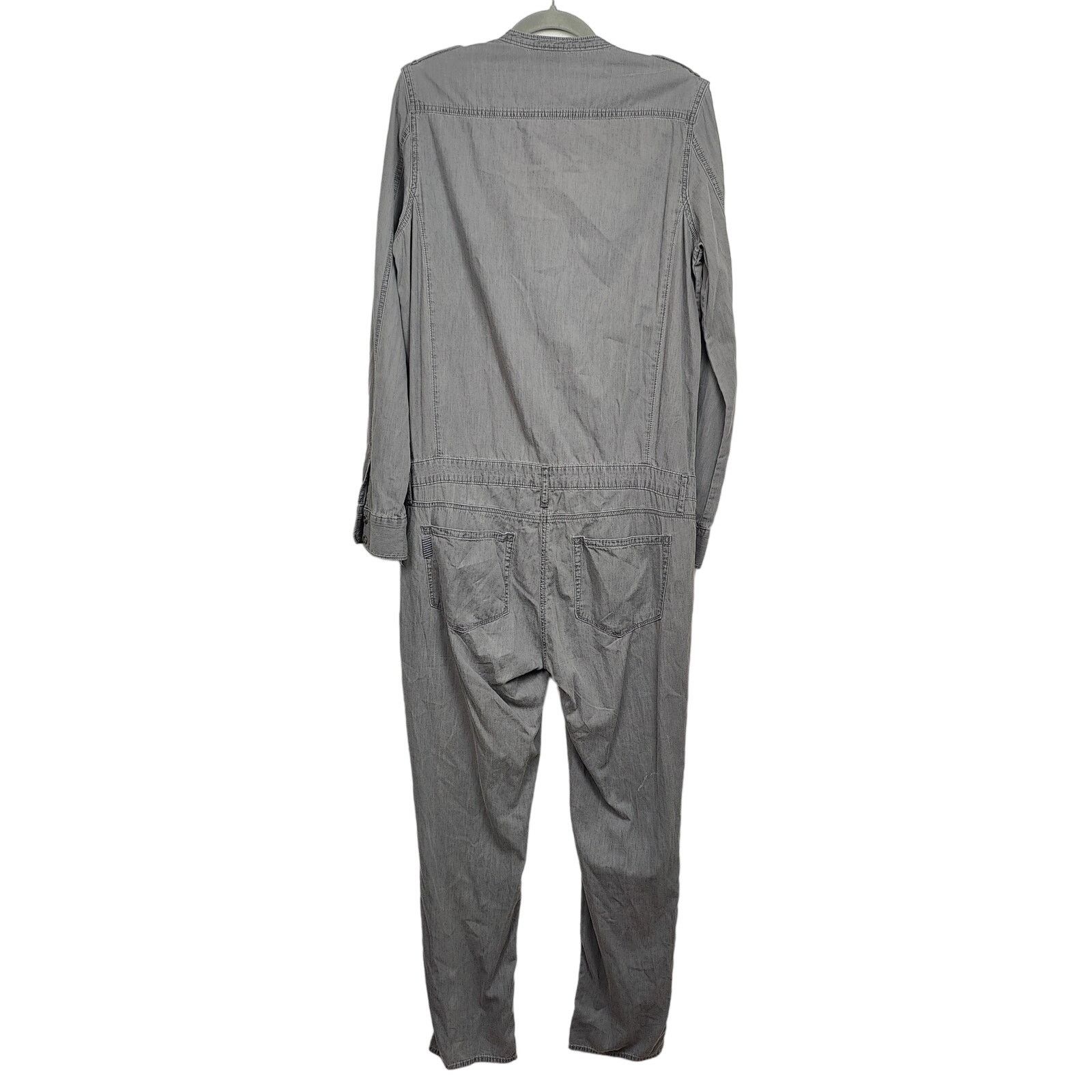 Paige Paige Jumpsuit Womens Large Gray Long Sleeve Boiler Suit Size 31" - 3 Thumbnail