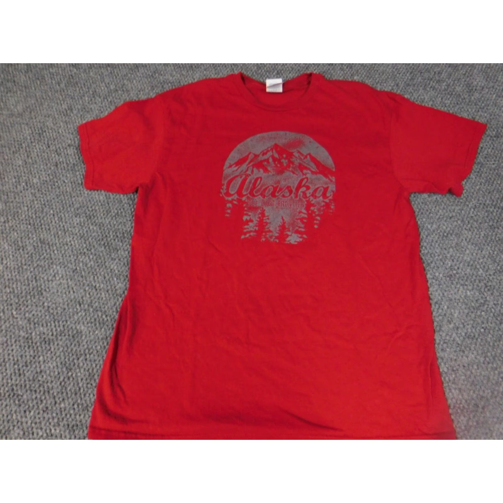 Delta Delta Alaska Mens Shirt L Regular Red Knit Cotton T-Shirt with Logo Beach American Vintage? Size US L / EU 52-54 / 3 - 2 Thumbnail