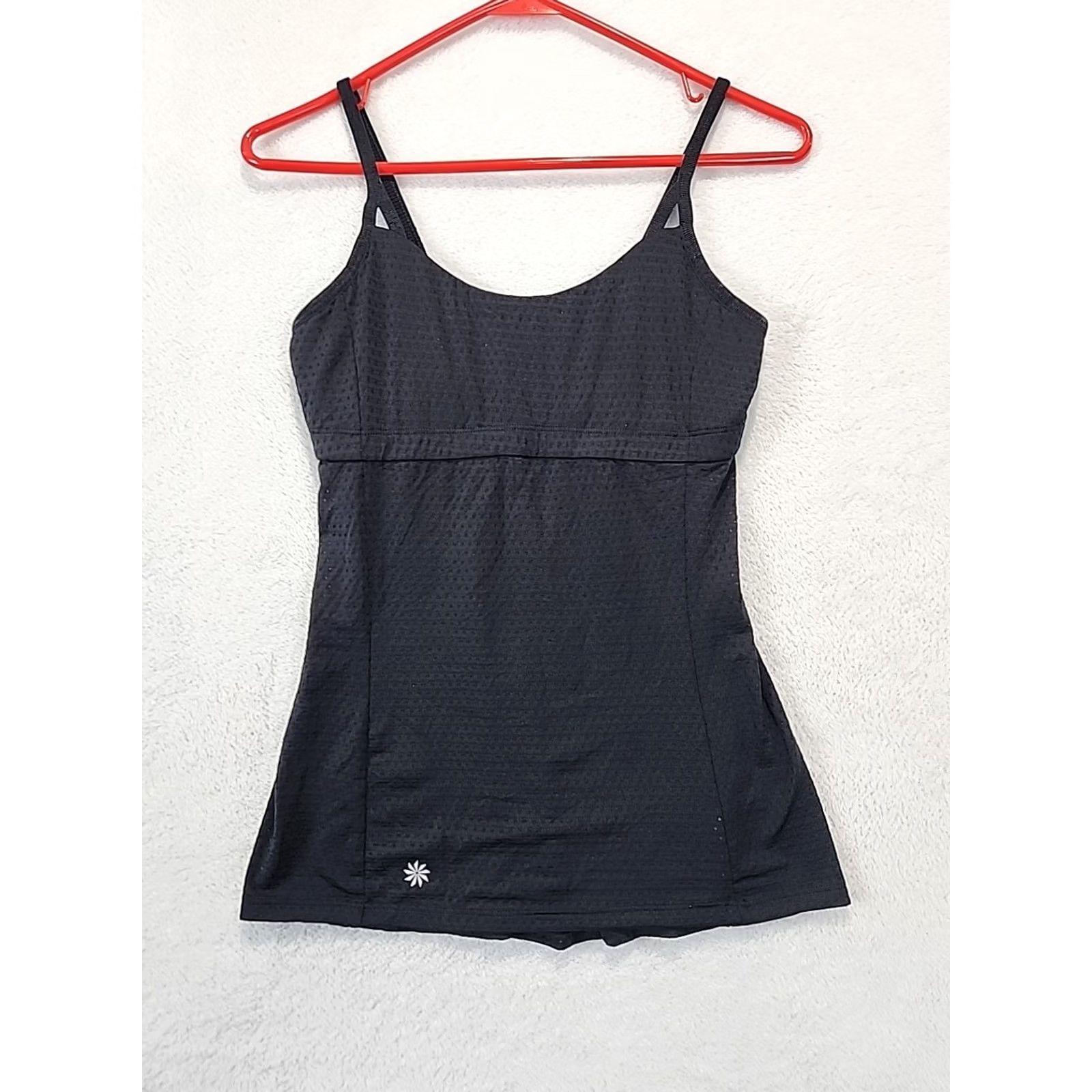 Athleta Athleta Tank Women's S Spaghetti Strap Textured Black Racerback Ruched Veg Black Yoga Activewear Shirt Sleeveless Size S / US 4 / IT 40 - 3 Thumbnail