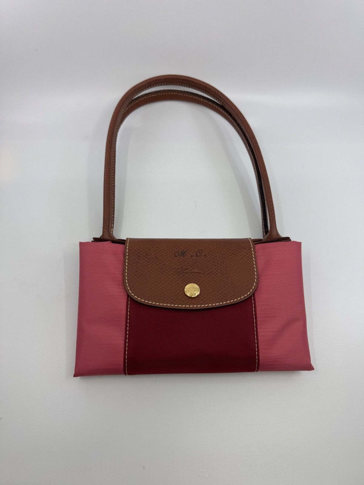 Longchamp NWOT Longchamp Le Pliage Pink Small Canvas Nylon Leather Size ONE SIZE - 6 Thumbnail