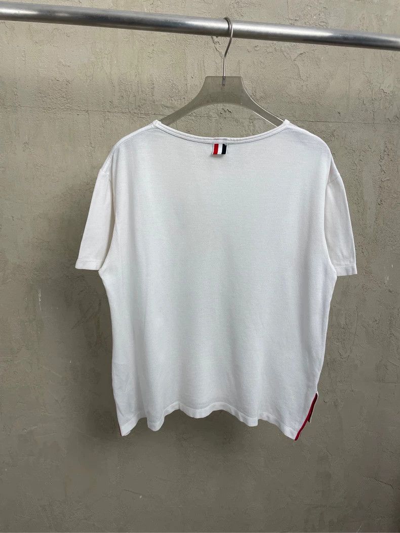 Thom Browne Thom browne White striped women's short-sleeved T-shirt 250 Size S / US 4 / IT 40 - 3 Thumbnail
