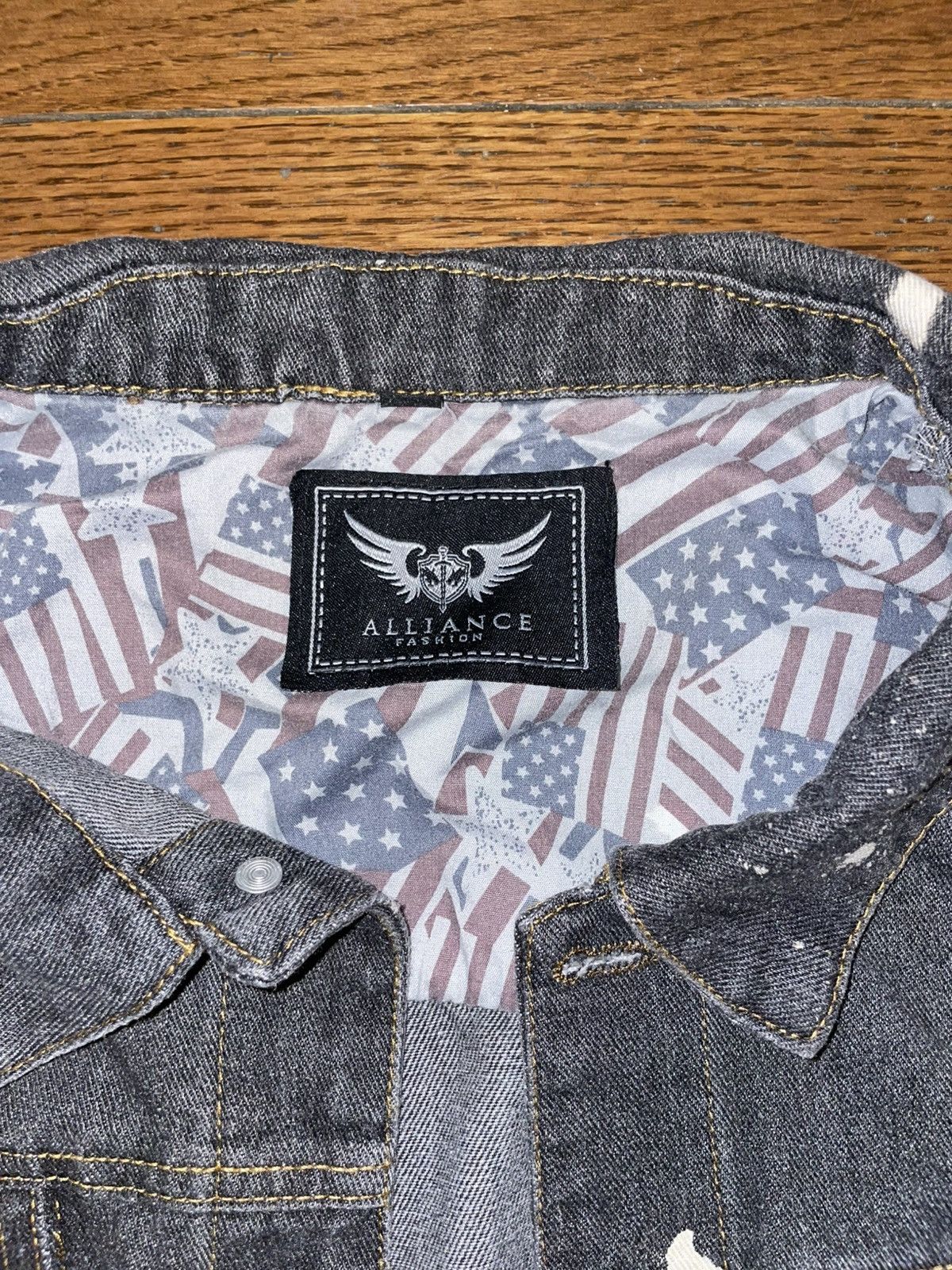 Other Mens black custom distressed denim jacket Size US L / EU 52-54 / 3 - 3 Thumbnail