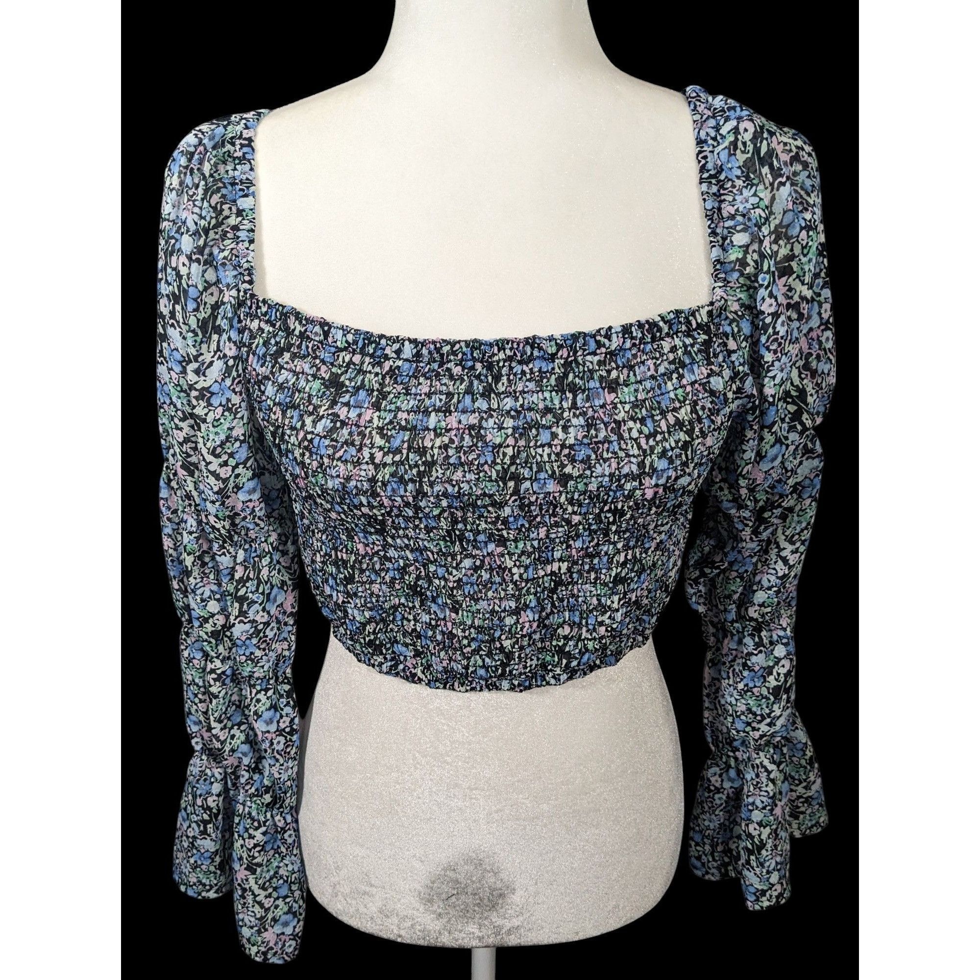Other Between Ten Black Floral Jodie Top Size Small Size S / US 4 / IT 40 - 3 Thumbnail