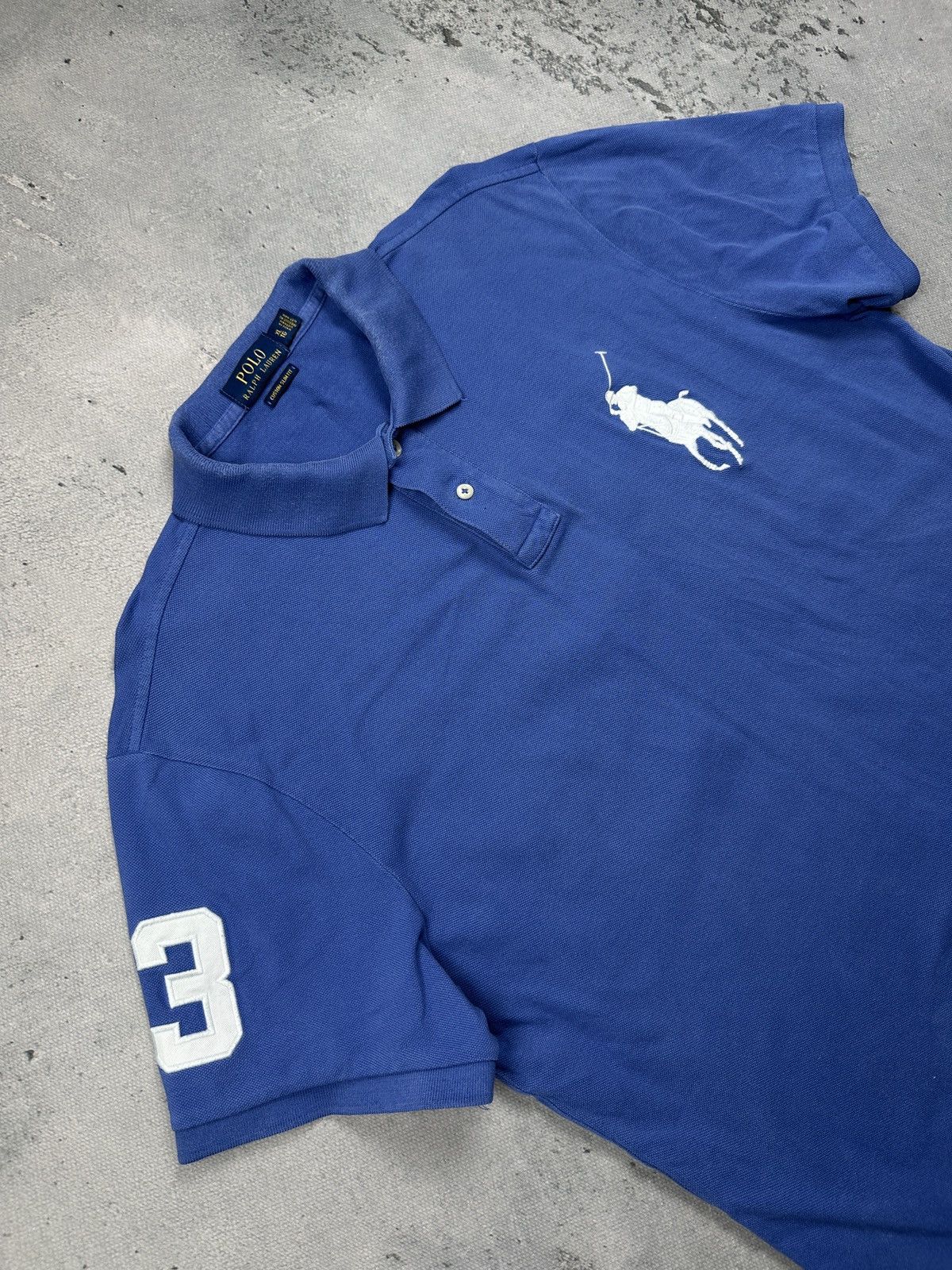 Polo Ralph Lauren Polo Ralph Lauren Royal Blue Big Pony Custom Slim Fit Polo Size US XL / EU 56 / 4 - 4 Thumbnail