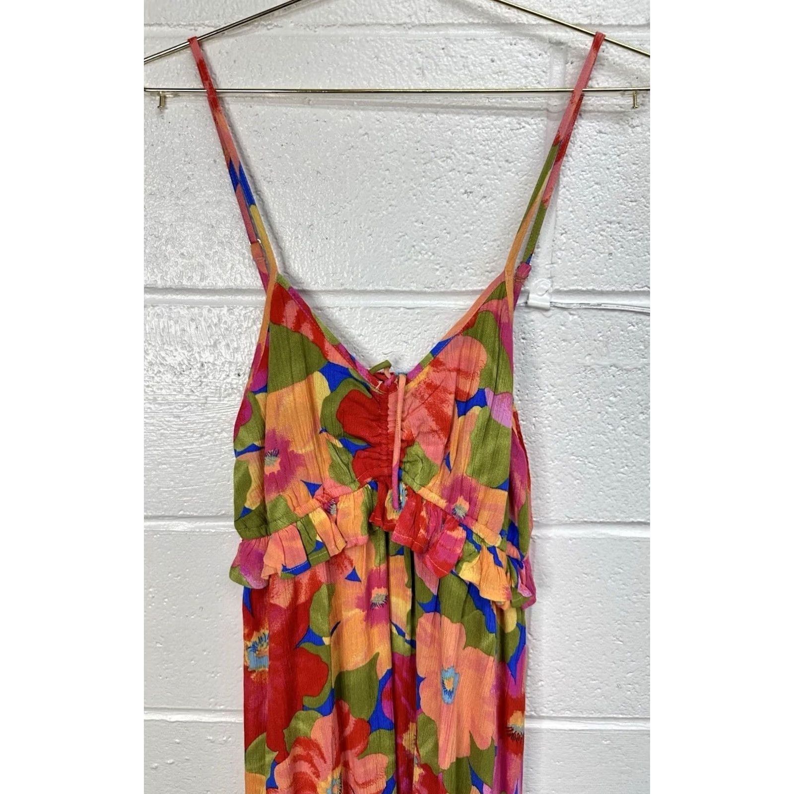 Billabong VINTAGE? NEW Billabong Rebel Hearts Dark Floral Spaghetti Strap Midi Dress Women’s Medium Size M / US 6-8 / IT 42-44 - 2 Thumbnail