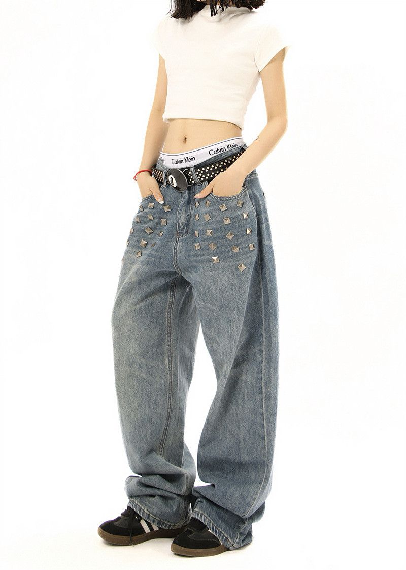 Vintage American retro rhinestone jeans for men Size US 32 / EU 48 - 5 Thumbnail