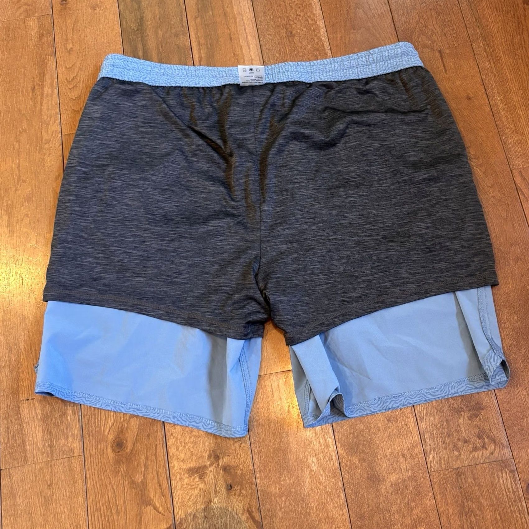 Vintage Free Fly Athletic Shorts Mens 3XL Blue Pattern Workout Lined Drawstring 8" Size US 39 - 7 Thumbnail