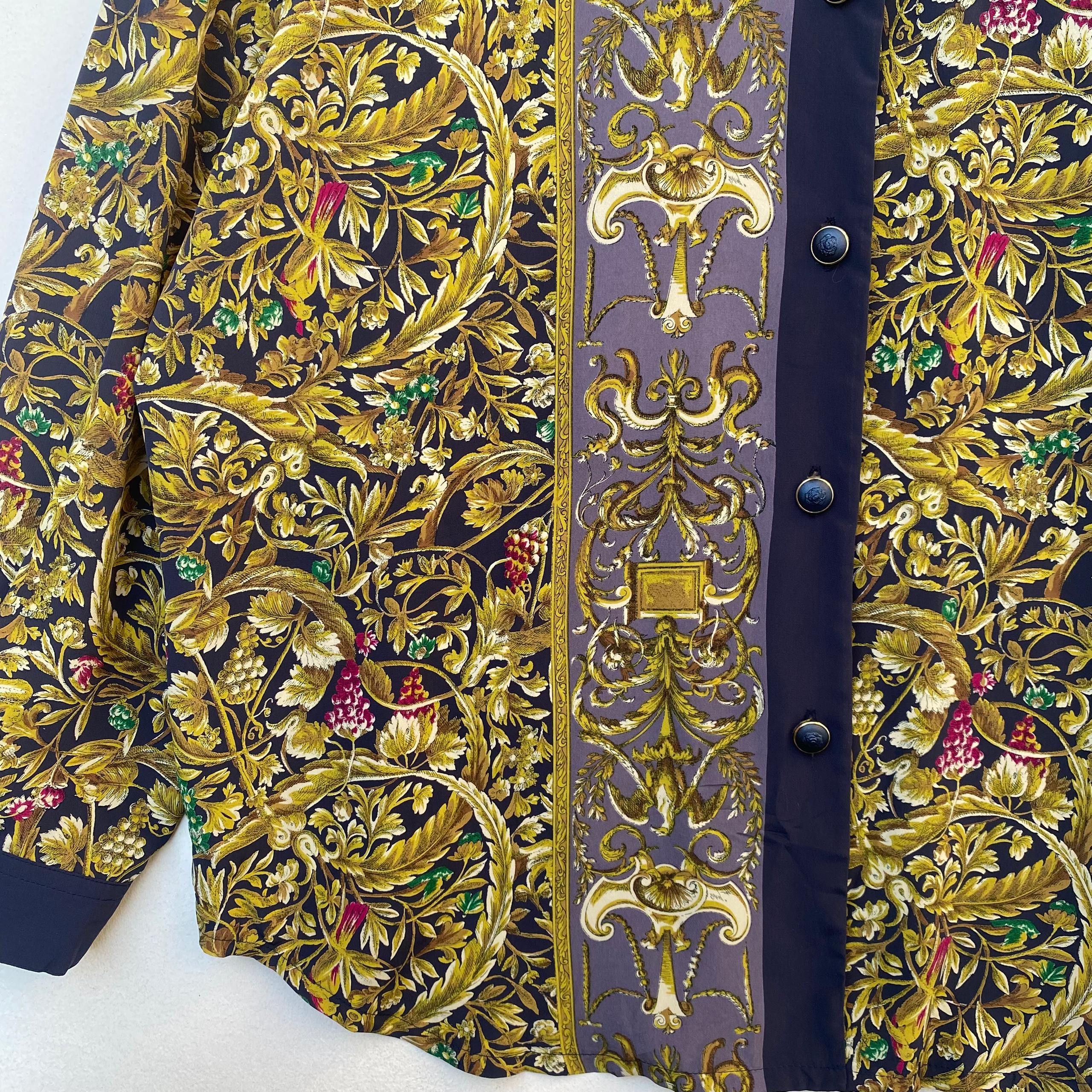 Vintage VINTAGE WOMEN BLOUSE COLLARED EXTRA LARGE FLORAL LEAVES ART Size XL / US 12-14 / IT 48-50 - 6 Thumbnail