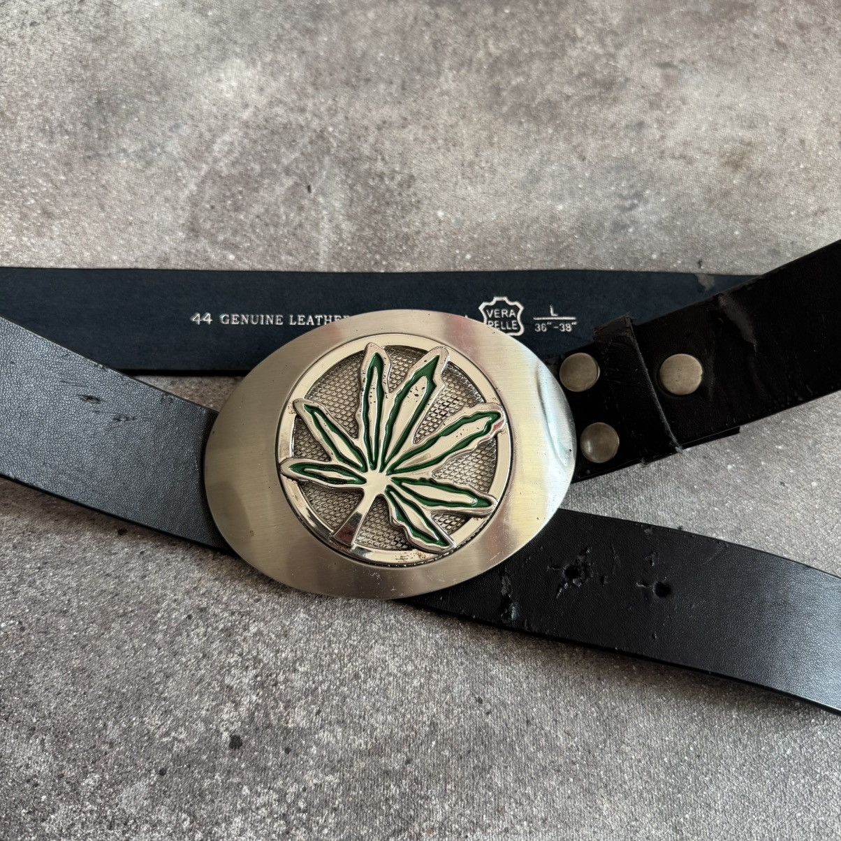 Hysteric Glamour Marijuana 4:20 Big Buckle Vintage Leather Belt Size ONE SIZE - 5 Thumbnail