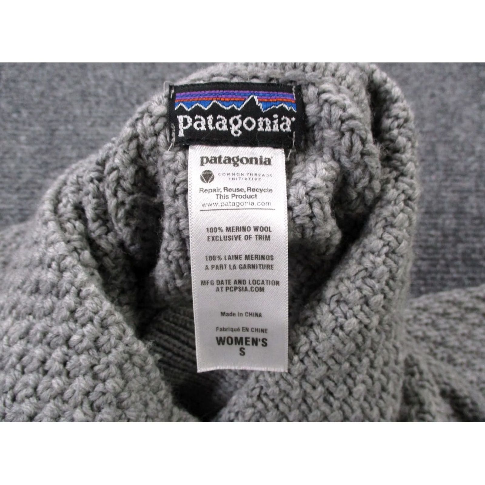 Patagonia Patagonia Coat Womens S Gray Merino Wool Cardigan Long 50460 Casual Windproof Regular Size S Black/Gray Logo Outdoor Womens Size S / US 4 / IT 40 - 6 Thumbnail