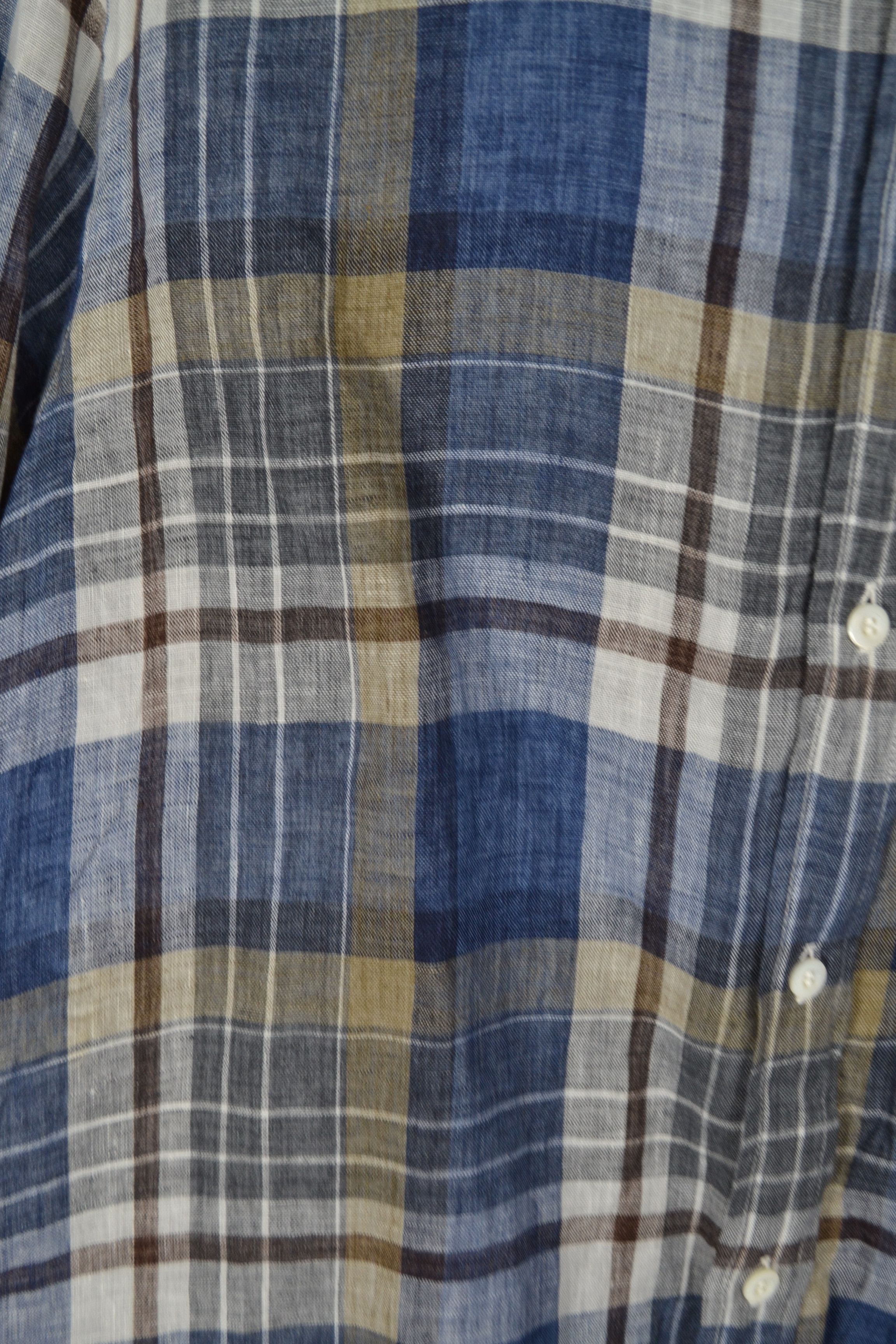 Brunello Cucinelli Brunello Cucinelli M size Linen Plaid Shirt Italy Size US M / EU 48-50 / 2 - 3 Thumbnail