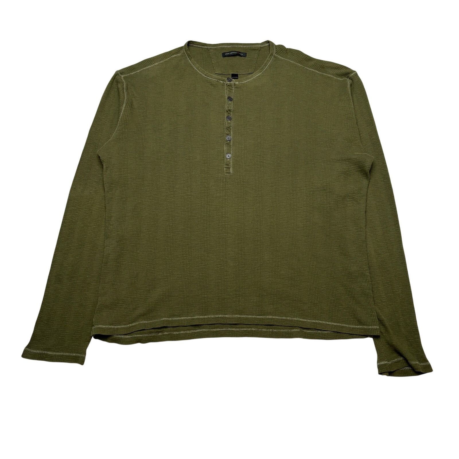 John Varvatos John Varvatos Star USA Thermal Waffle Henley Shirt Men's XL Size US XL / EU 56 / 4 - 1 Thumbnail