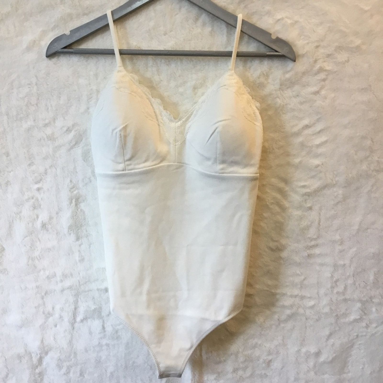 Other Love Bonito White Amalthea Padded Lace Trim Bodysuit Size M / US 6-8 / IT 42-44 - 1 Thumbnail