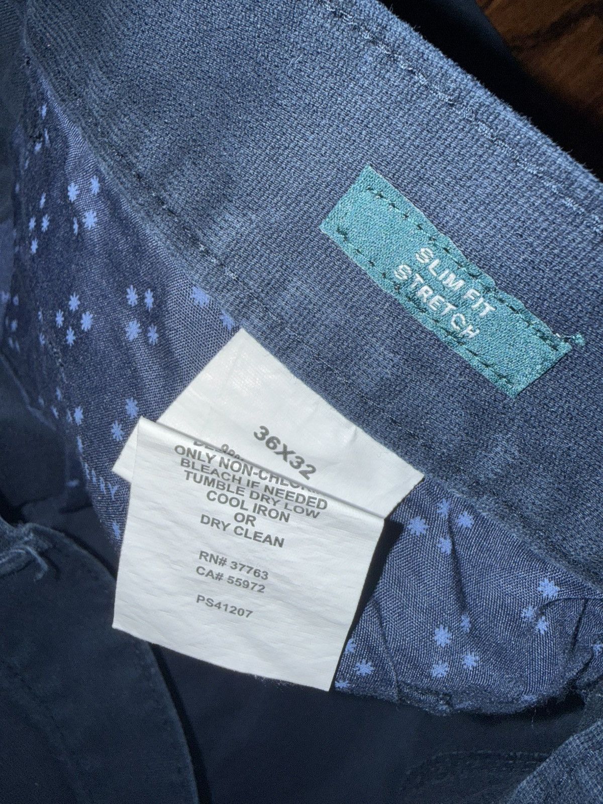 Perry Ellis Perry Ellis Textured Slim Casual Trouser Pants Navy 36x32 Size US 36 / EU 52 - 5 Thumbnail