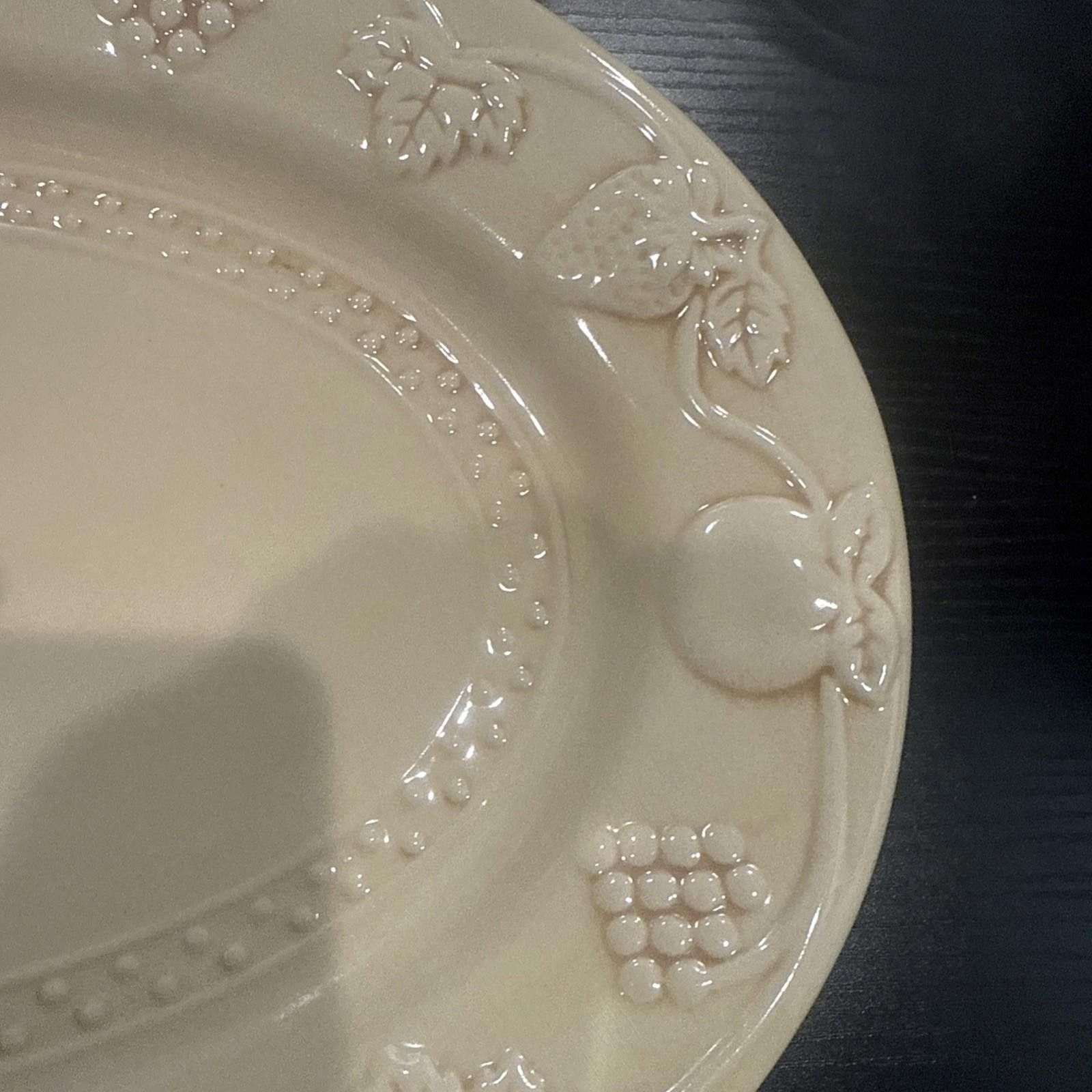 Designer Vintage Fruit Design Stoneware Platter 13 3/4" x 10 5/8" Size ONE SIZE - 2 Thumbnail