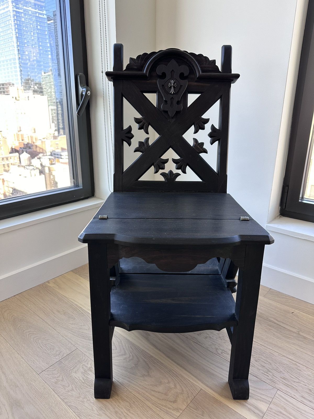 Chrome Hearts CHROME HEARTS EBONY WOOD LADDER CROSS CHAIR Chrome Hearts CHROME HEARTS EBONY WOOD LADDER CROSS CHAIR