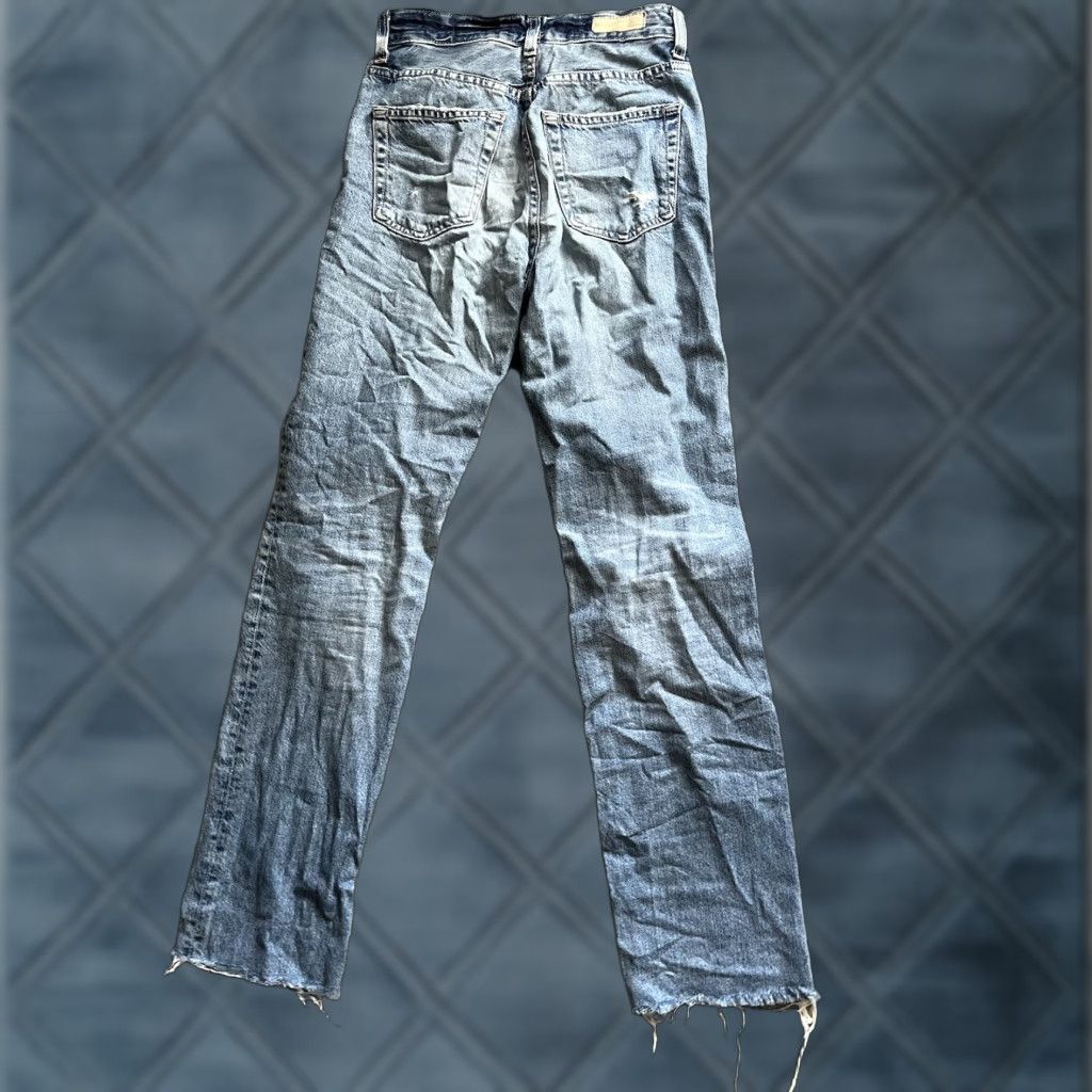 Vintage VINTAGE AG Adriano Goldschmied Jeans Womens Alexxis Straight High Rise 24 Blue Denim 90s Style Size 42" / US 20 - 1 Thumbnail