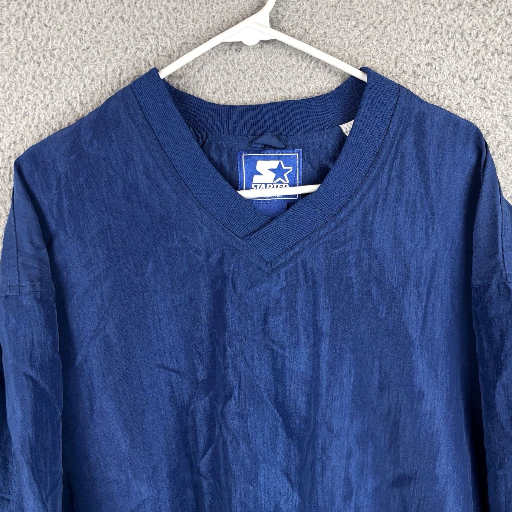 Starter VINTAGE Starter Windbreaker Mens XL Navy Blue Pullover Jacket 90s Made USA Sports Activewear Size US XL / EU 56 / 4 - 2 Thumbnail