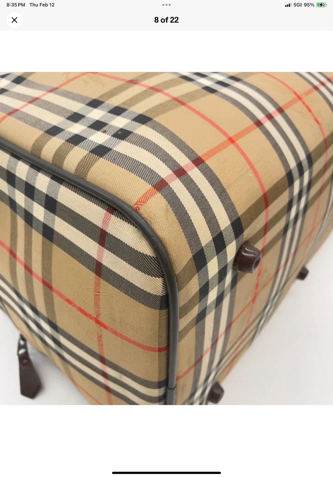 Burberry 🧳🧳🧳Vintage BURBERRY🧳🧳🧳!!! Boston style bag 45 Nova Check Size ONE SIZE - 8 Thumbnail