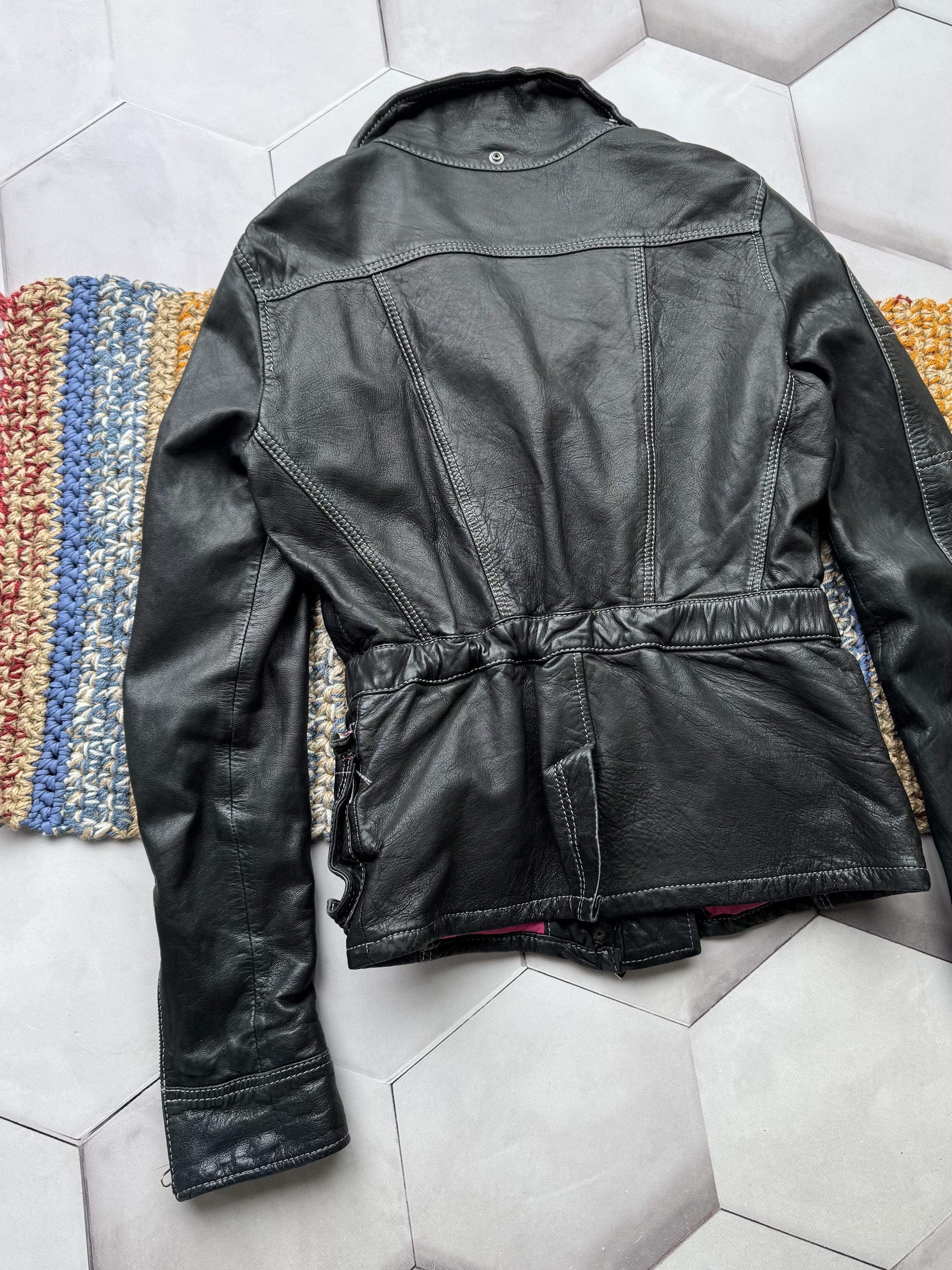Vintage Vintage Cropped Leather Jacket Size XS / US 0-2 / IT 36-38 - 15 Thumbnail