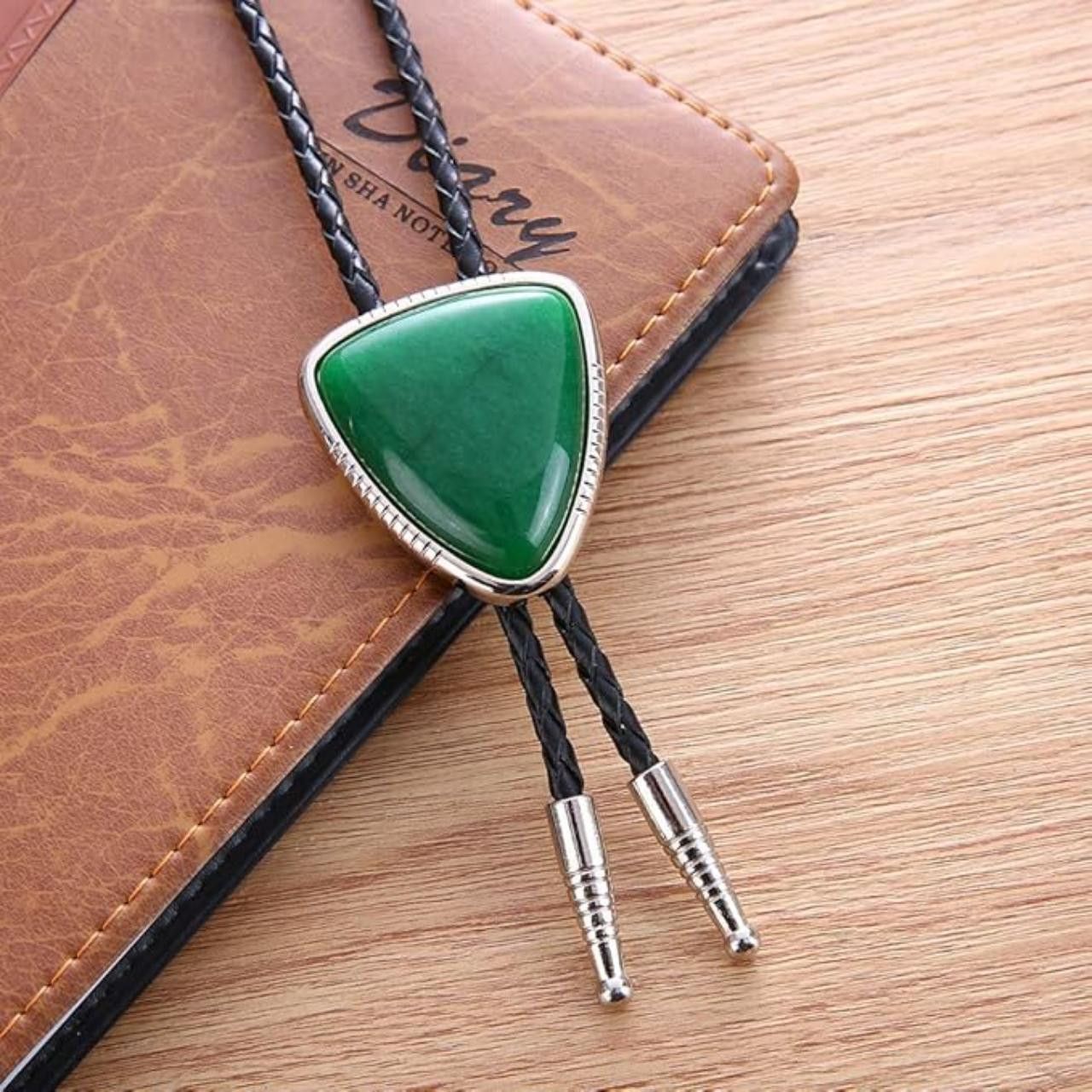 Other Triangle Nature Agate Shape Bolo Tie Size ONE SIZE - 4 Thumbnail