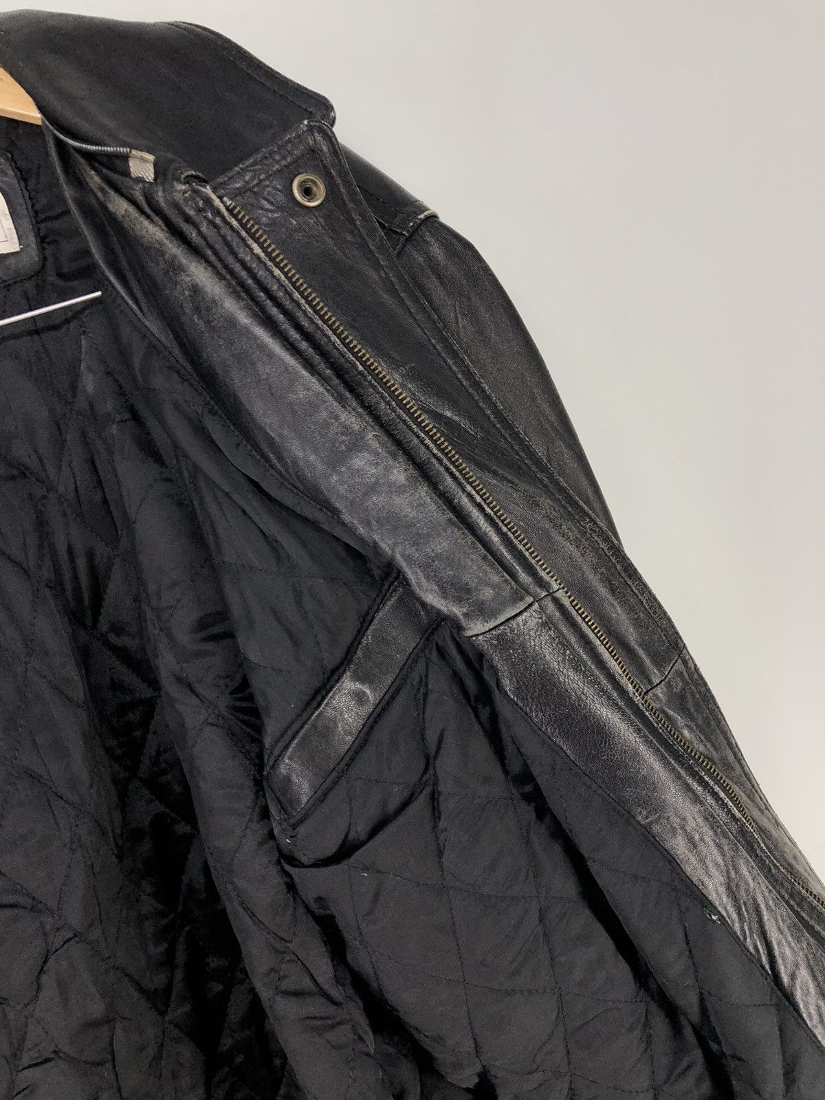 Leather Vintage Bestone Sheepskin Leather Bomber Jacket Size US L / EU 52-54 / 3 - 16 Thumbnail