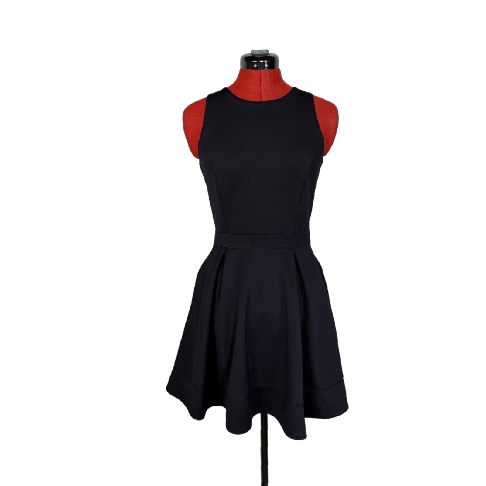 Nanette Lepore Black Fit And Flare Mini Dress Size S Womens Short  Sleeveless Round Neck Zip