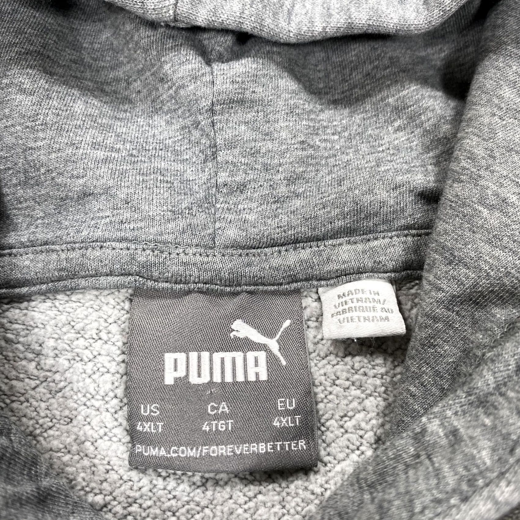 Puma PUMA Hoodie Mens 4XLT Gray Pullover Fleece Hooded Drawstring Pockets Lined Size US XXL / EU 58 / 5 - 3 Thumbnail