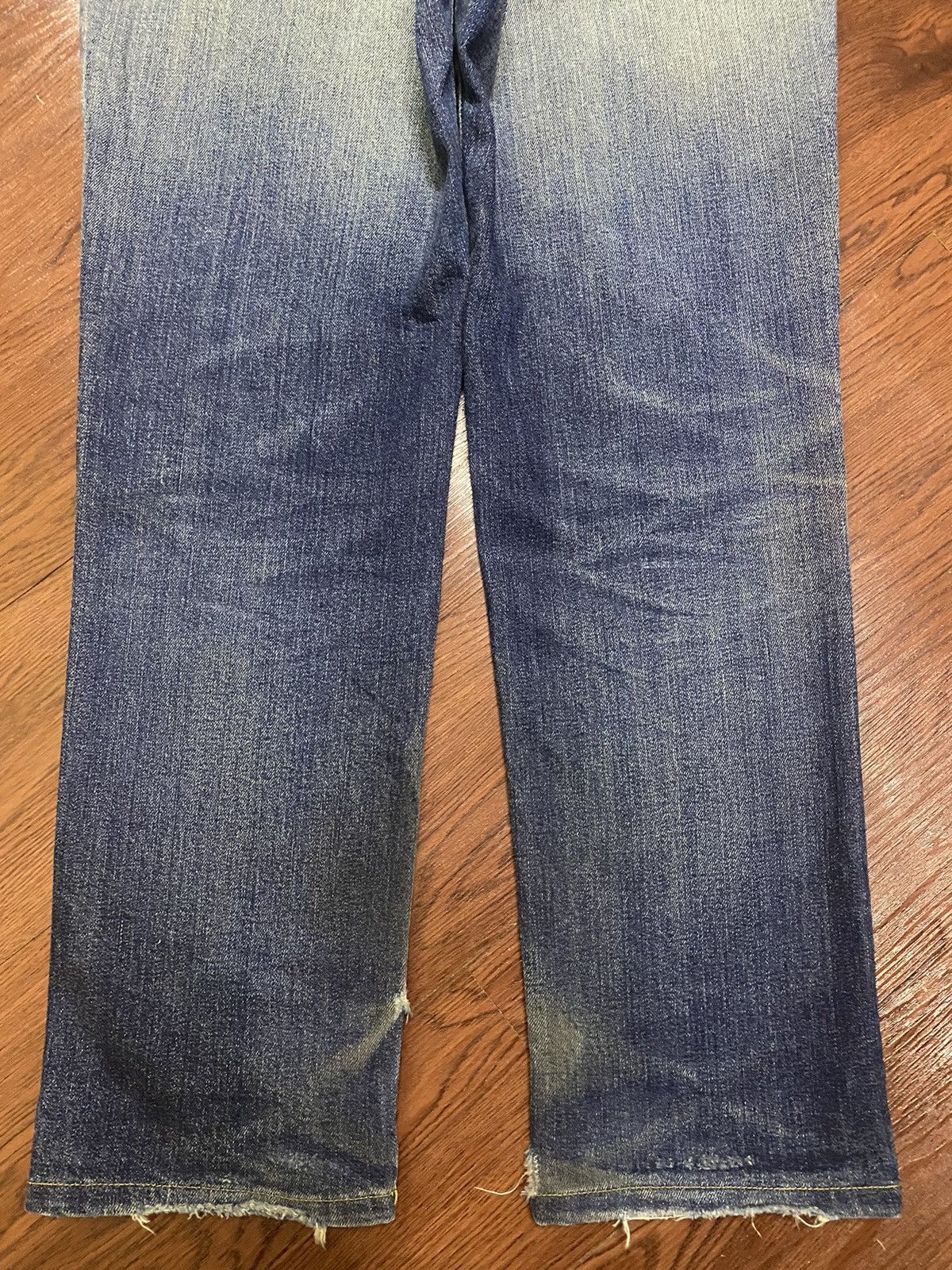 Japanese Brand Vintage Edwin503 Limited Blue Wash Distressed Loose Jeans Size US 31 - 10 Thumbnail