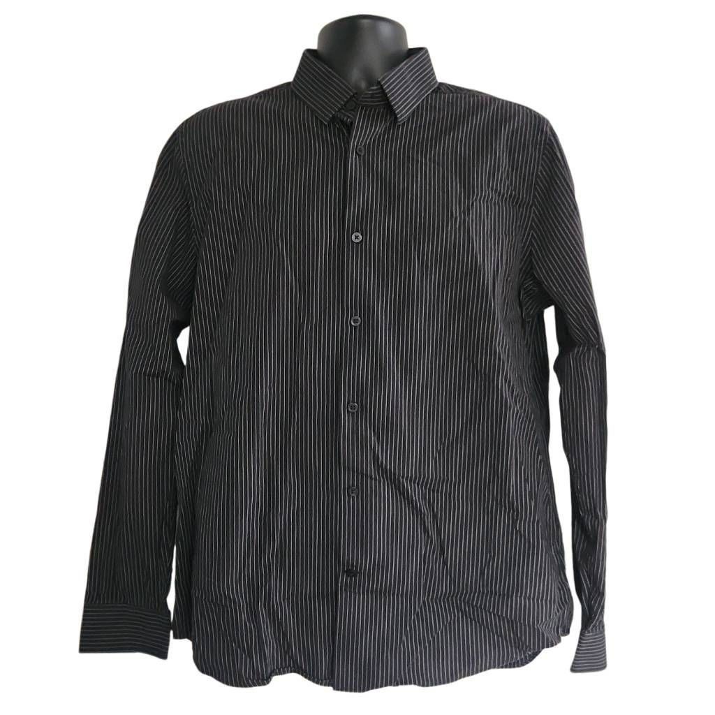 Express Express Men's Size Large Black & White Pinstripe Long Sleeve Size US L / EU 52-54 / 3 - 1 Thumbnail