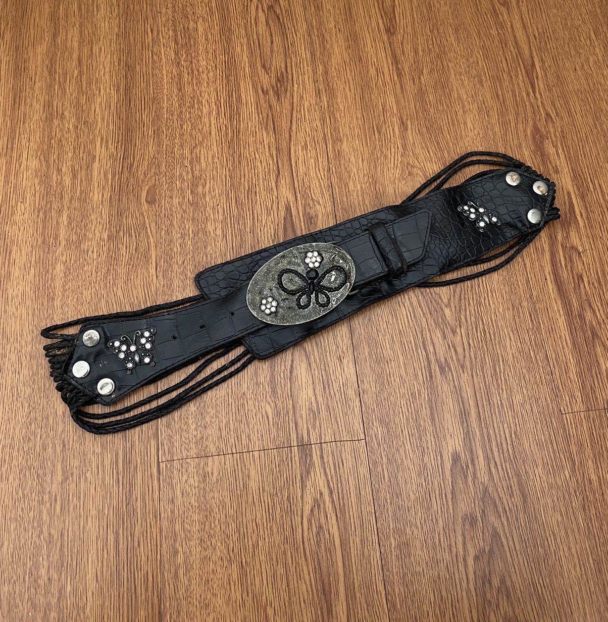 If Six Was Nine × Japanese Brand × Le Grande Bleu (L.G.B.) Crystal butterfly rope wide belt Size ONE SIZE - 1 Thumbnail