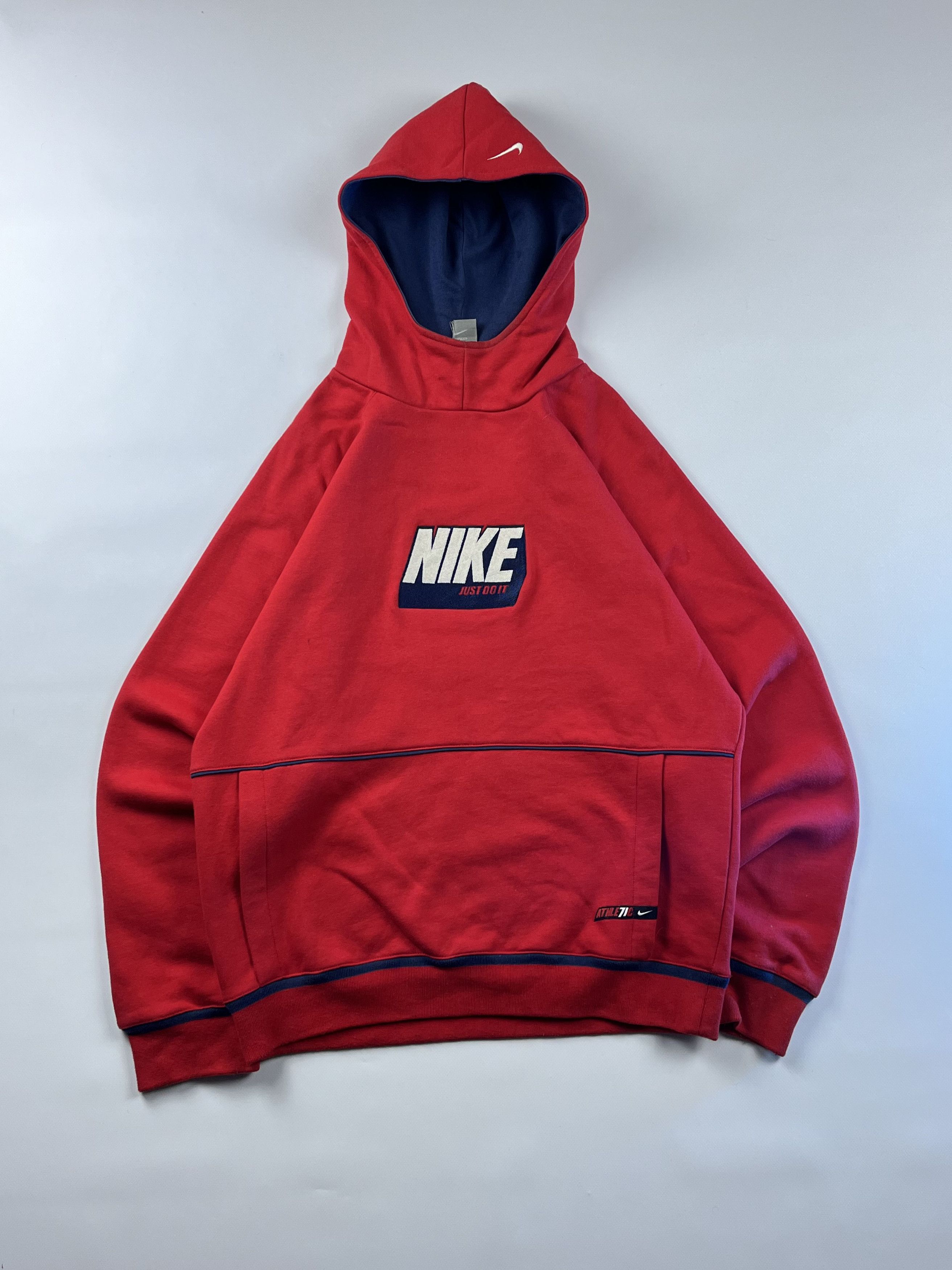 Nike × Vintage RARE! NIKE Vintage Center Logo Hoodie Size US M / EU 48-50 / 2 - 1 Thumbnail