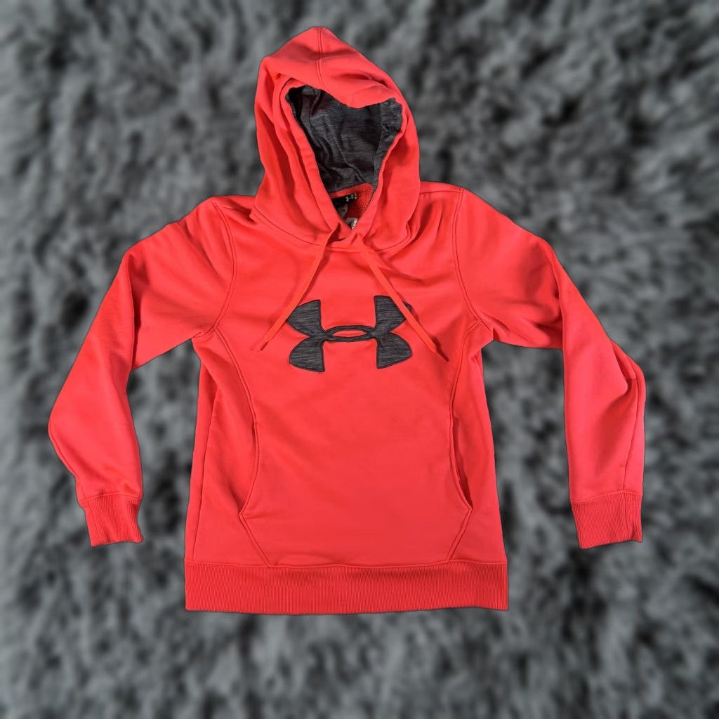 Under Armour Under Armour Hoodie Medium ColdGear Fleece Big Logo Pullover 1273628 Orange Womens M Hoodie Pullover Graphic Print Logo 90s? Size M / US 6-8 / IT 42-44 - 1 Thumbnail