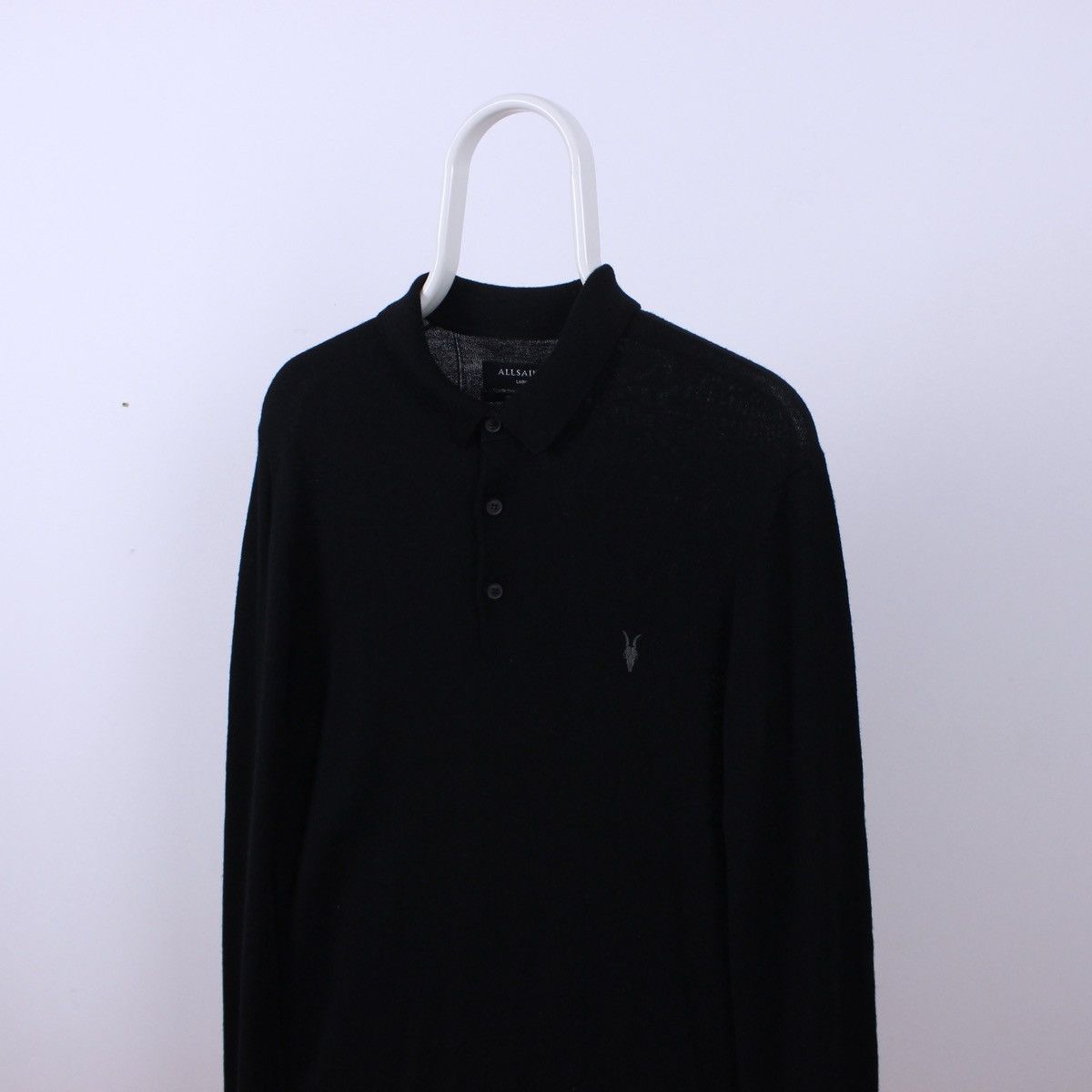 Allsaints AllSaints Mode Merino Wool Long Sleeve Polo Shirt Size US L / EU 52-54 / 3 - 2 Thumbnail