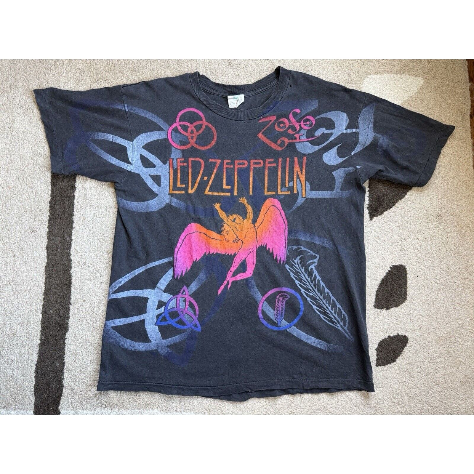 VTG 1995 AOP Winterland Led Zeppelin Zoso T-Shirt Sz L RARE