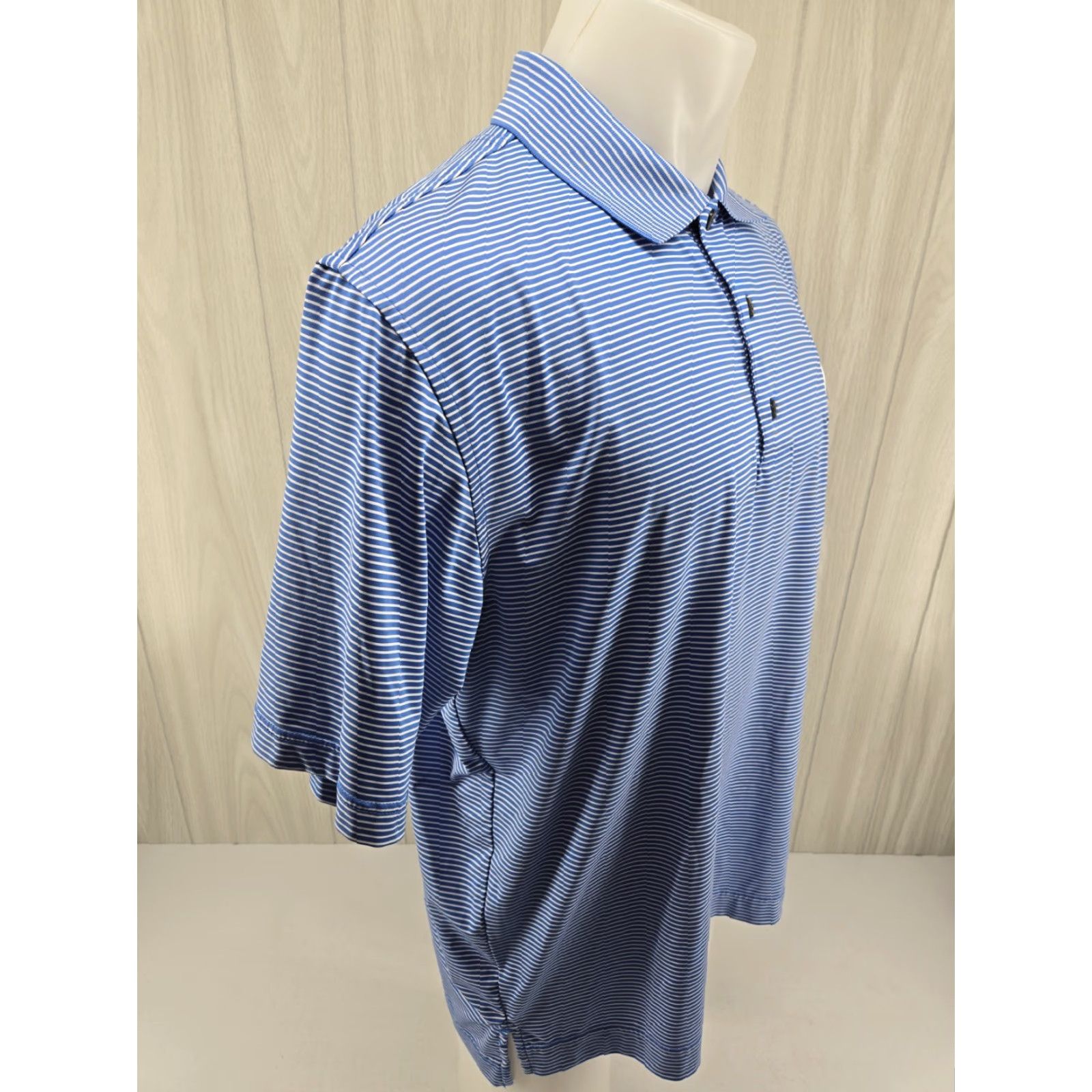Footjoy FootJoy Polo Shirt Mens L Blue White Striped Short Sleeve Valley Hill C.C Size US L / EU 52-54 / 3 - 7 Thumbnail