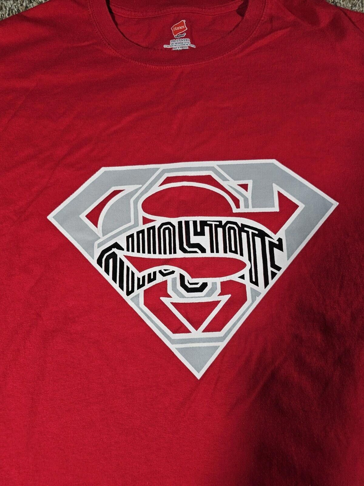 Hanes Ohio State Buckeyes OSU Superman Logo Red T-shirt XXL Size ONE SIZE - 2 Thumbnail