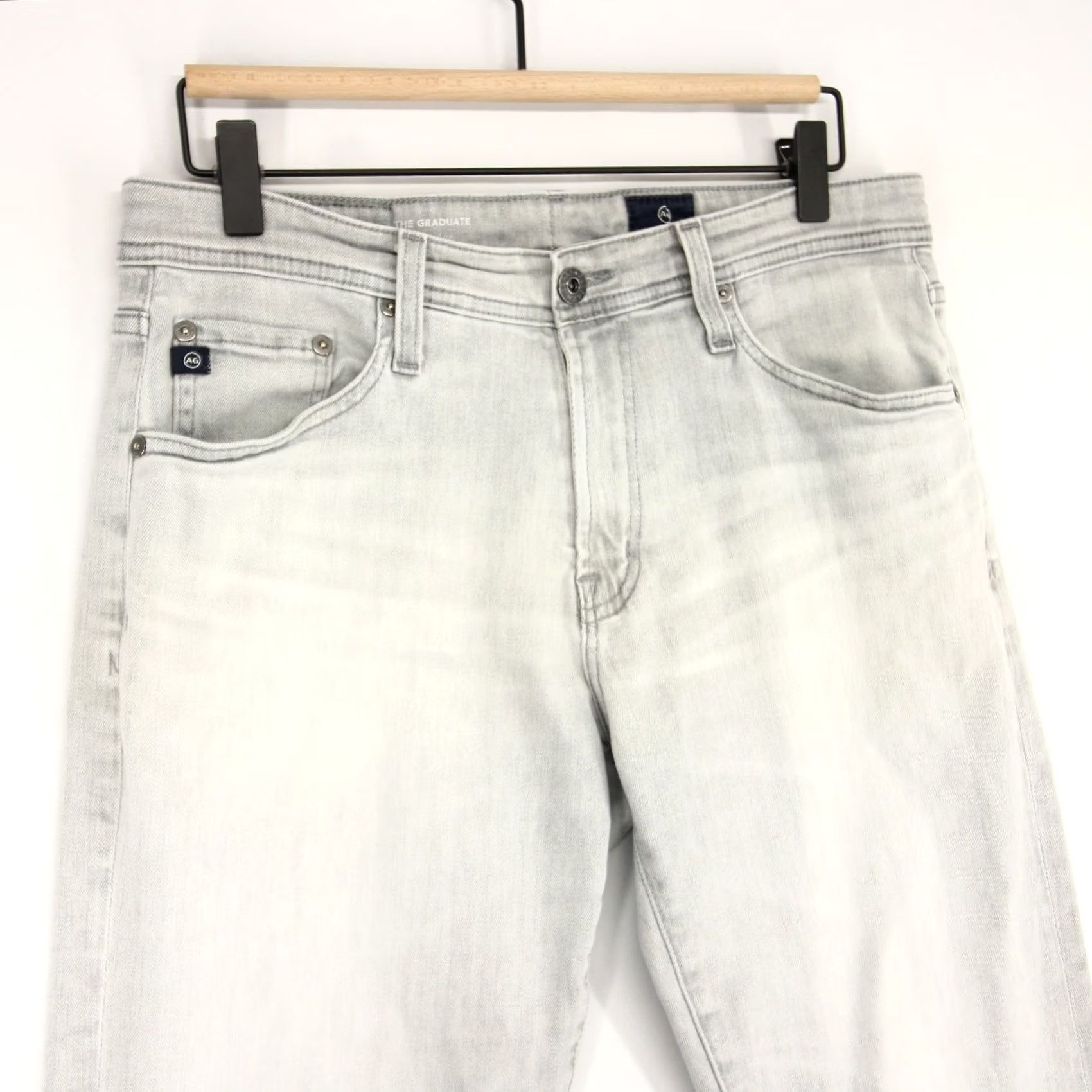 Vintage AG Adriano Goldschmied The Graduate Jeans Mens 31x28 Gray Tailored Leg Stretch Size US 31 - 2 Thumbnail