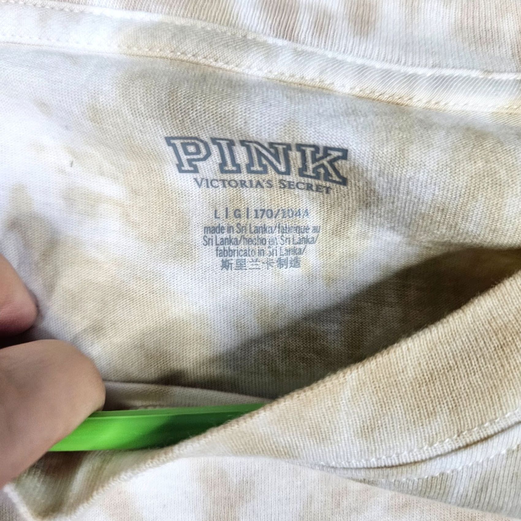 Victoria's Secret Victoria’s Secret Pink T-Shirt Women’s Yellow White Tie-dye Short Sleeve Size L Size 36" / US 14 / IT 50 - 4 Thumbnail