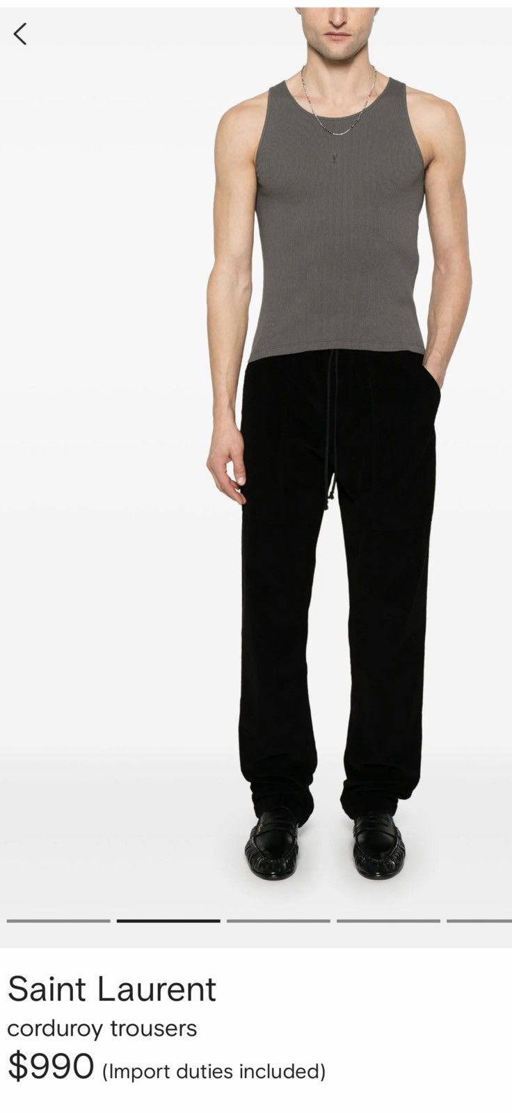 Saint Laurent mens 2024 corduroy joggers. L. $990