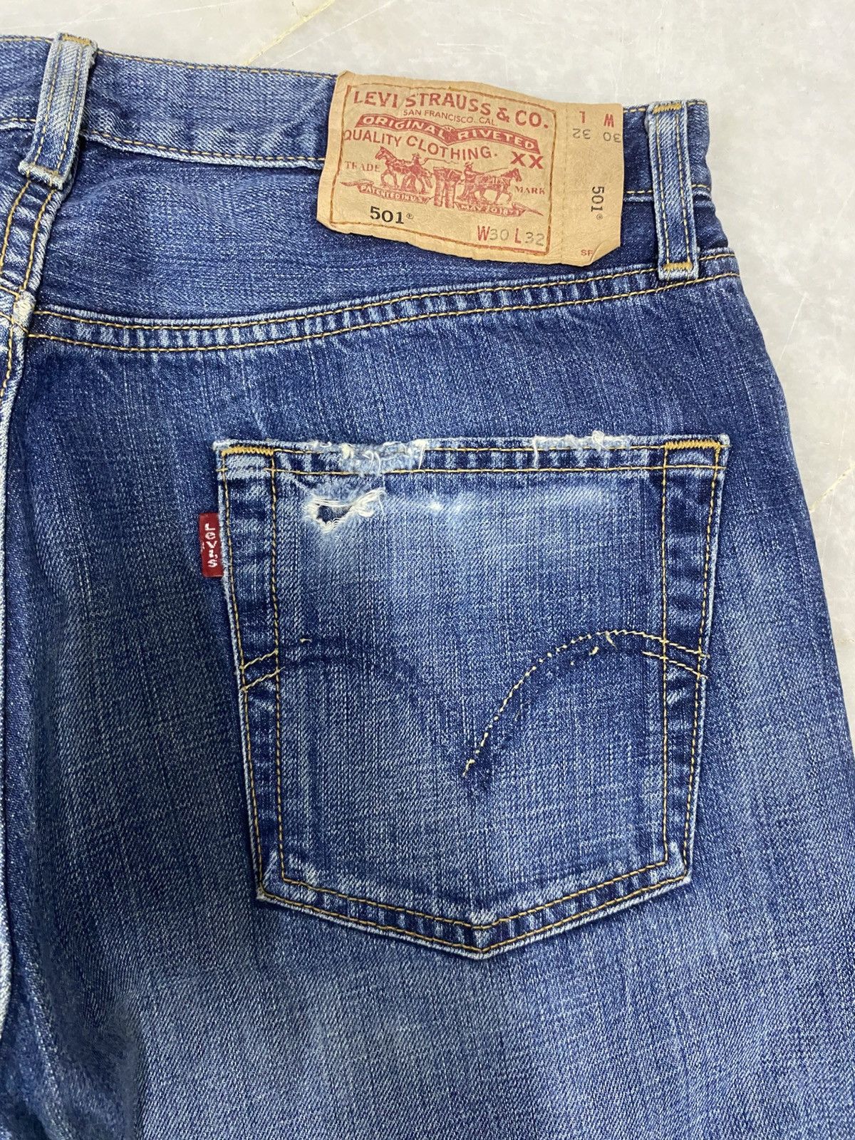 Levi's Size 30x29 Vintage Levis Distressed Jeans Faded Pants Denim Size US 30 / EU 46 - 17 Thumbnail