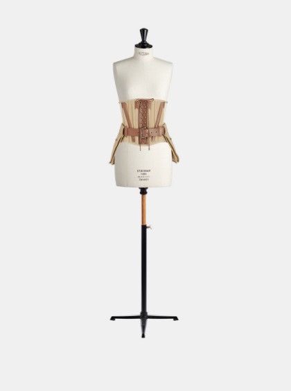 Dior o1w1db10924 Trench-Effect Cotton Bustier in Beige Size XS / US 0-2 / IT 36-38 - 1 Thumbnail