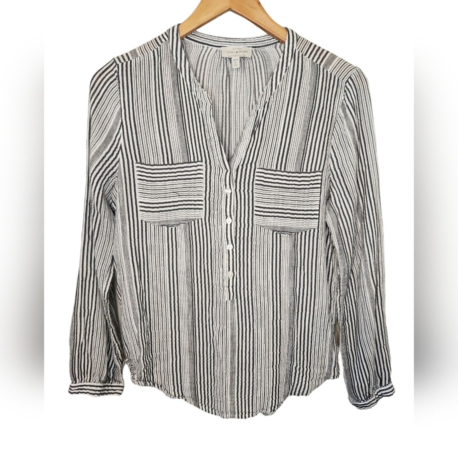 Lucky Brand Lucky Brand Gauzy striped button tunic top Medium Size M / US 6-8 / IT 42-44 - 1 Thumbnail