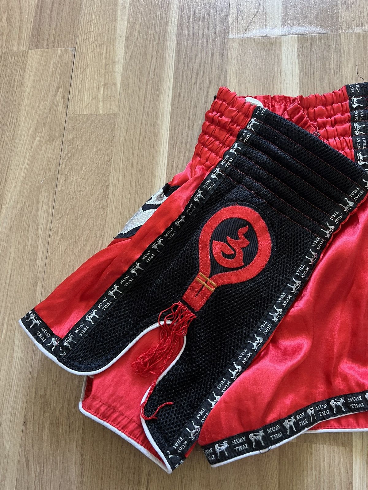 Vintage Muay Thai vintage boxing kick shorts leone Thailand red Size US 32 / EU 48 - 7 Thumbnail