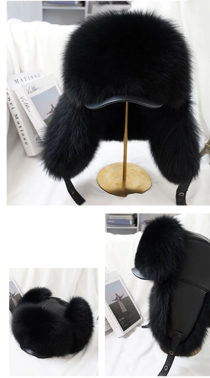 Other Winter Men's 100% Real Silver Fox Fur Size ONE SIZE - 2 Thumbnail