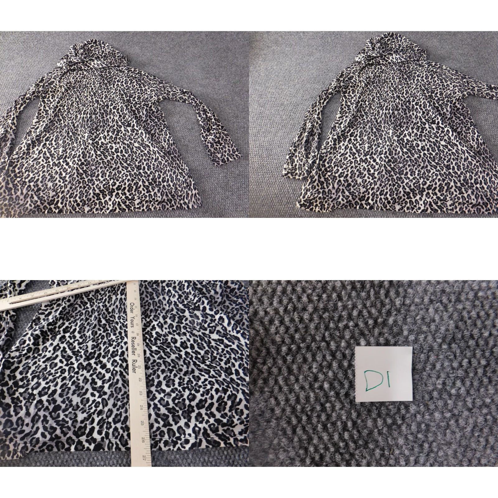 Jones New York Jones New York Blouse Shirt Womens L Gray Animal Print Turtleneck Pullover Stretch Casual Top Size L / US 10 / IT 46 - 9 Thumbnail